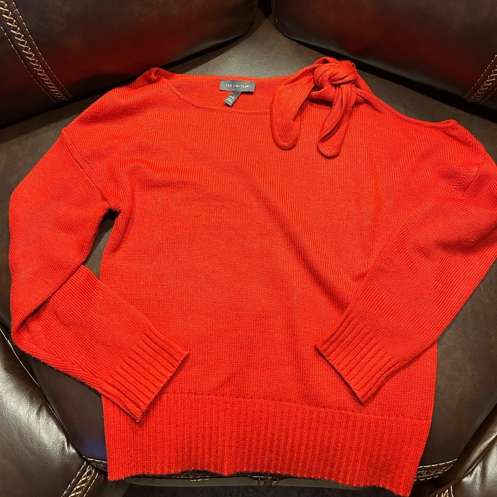 The Limited rusty red one open shoulder sweater